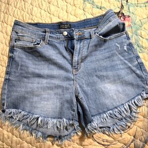 Judy Blue high rise Frayed denim shorts